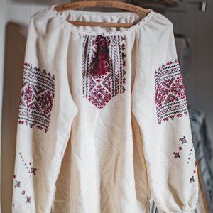 HANDMADE IN UKRAINE - Linen Embroidered Ukrainian Shirt  - Bohemian